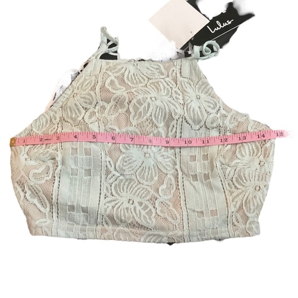 LULU’S Floral Embroidered crop top, color mint, size small - Picture 8 of 8